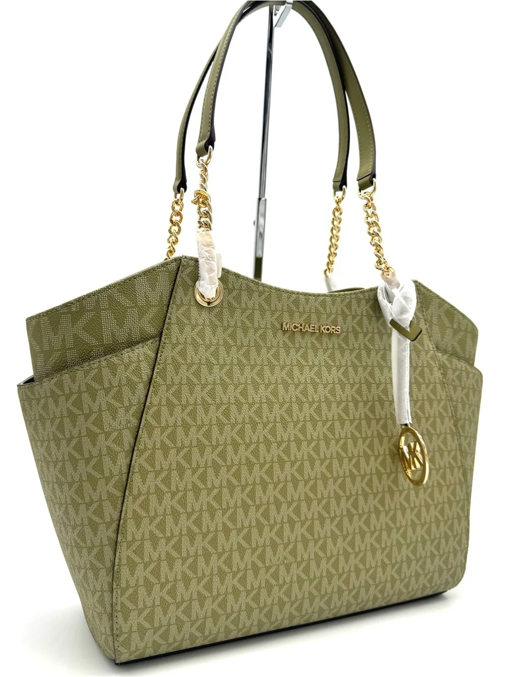 Michael Kors Jet Set Large Signature Logo Shoulder Bag-Oregano